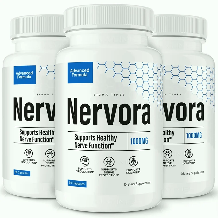 Nervora nerve health and function support capsules three-bottle pack